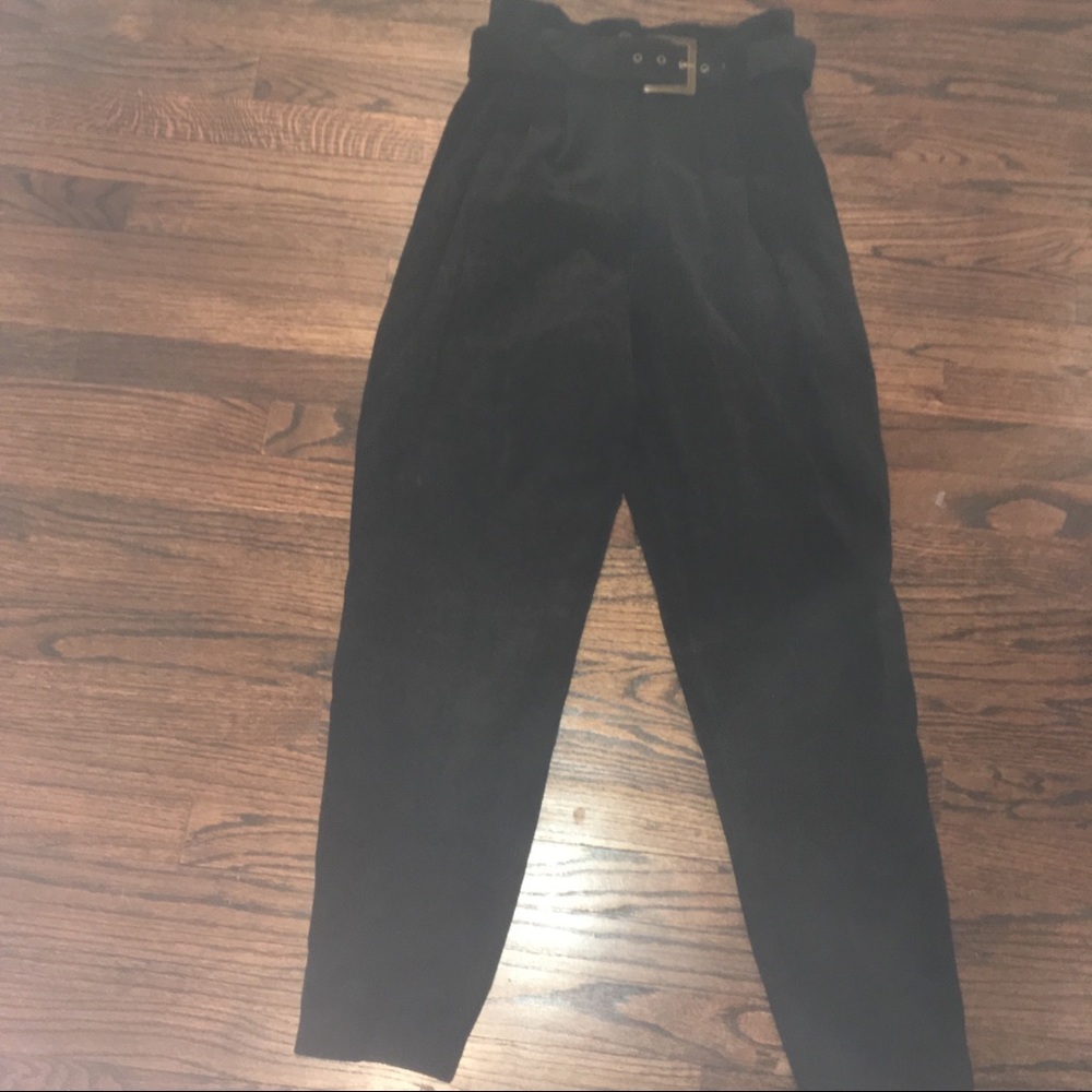 Wilson’s high waisted suede leather pants vintage pleated